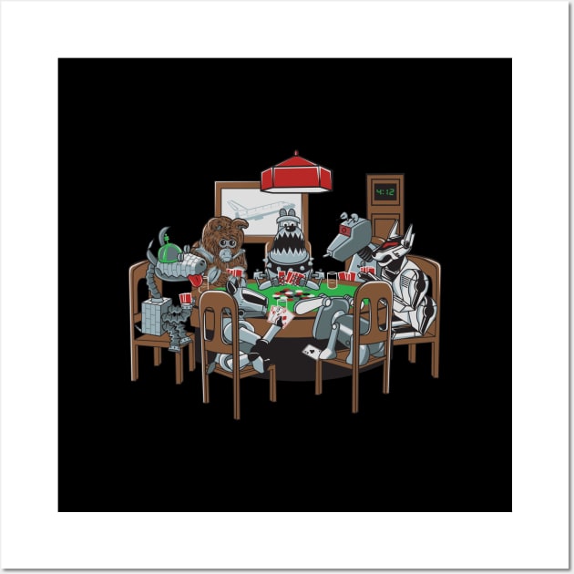 Robot Dogs Playing Poker Wall Art by zomboy